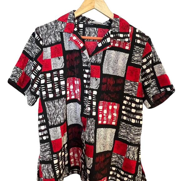 Vintage 1980’s Notations black & white button front shirt women’s size medium - Picture 1 of 5